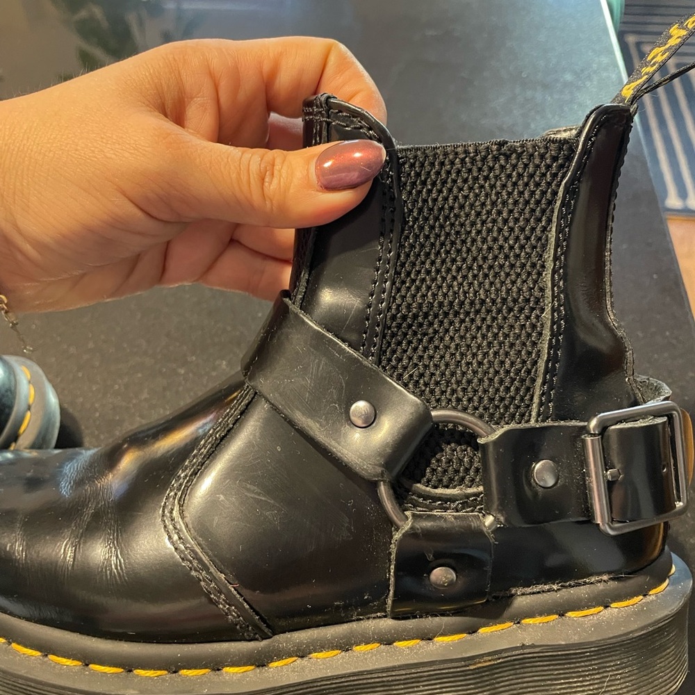 Dr. Martens 2976 Harness Chelsea Black Leather Boots - Picture 6 of 10